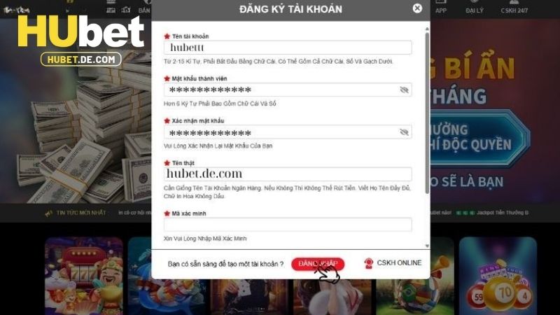 Các bước tham gia sòng bài trực tuyến tại HUBET